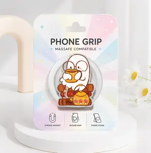 Kawaii Bookish Ghost Phone Grip, Witchy Vibes MagSafe Phone Holder, Cute Reading Ghost Phone Accessory, Autumn Vibes Pop Socket, Gift for Book Lovers