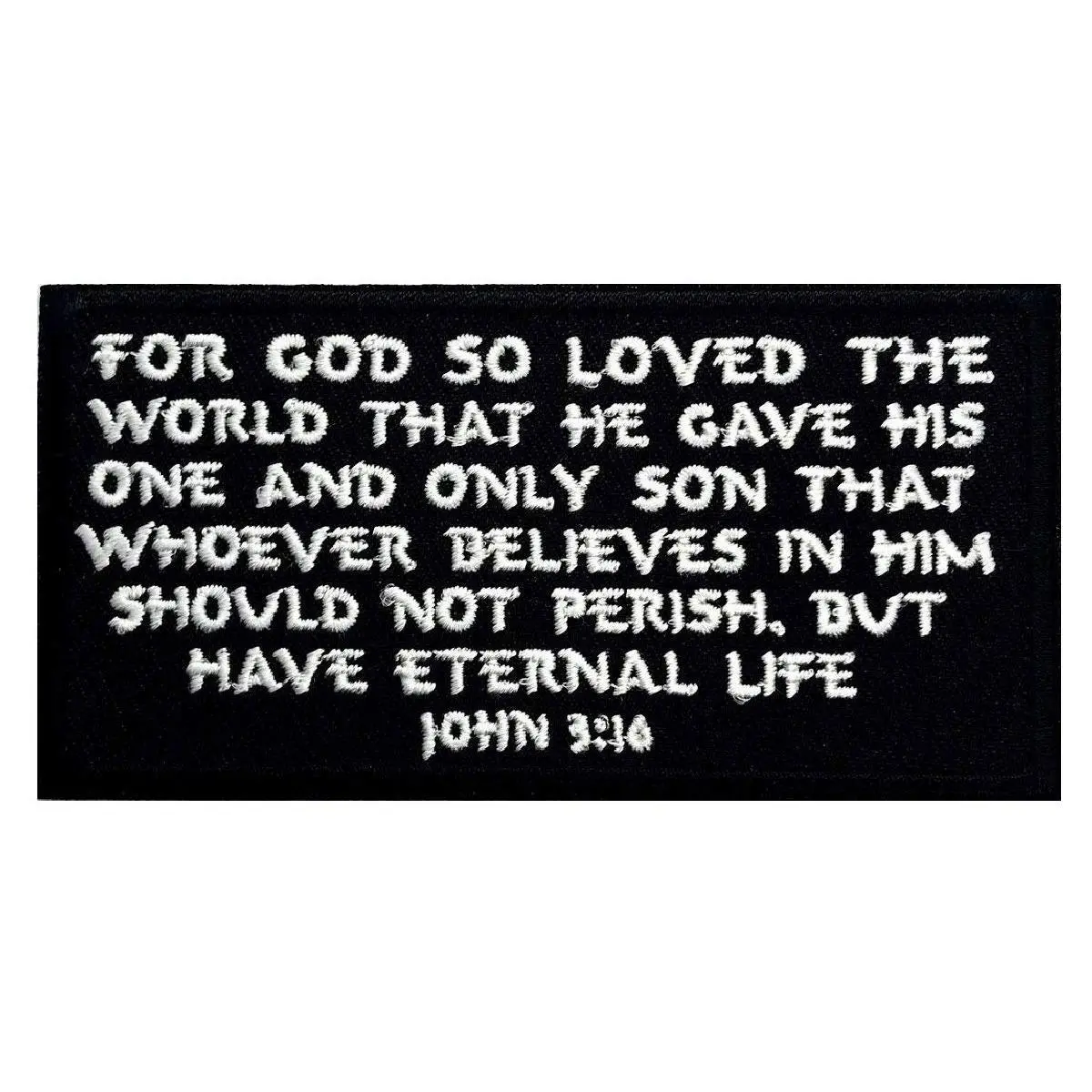 John 3:16 Christian in God Patch [Hook Fastener - 4.0 X 2.0 -JP4]