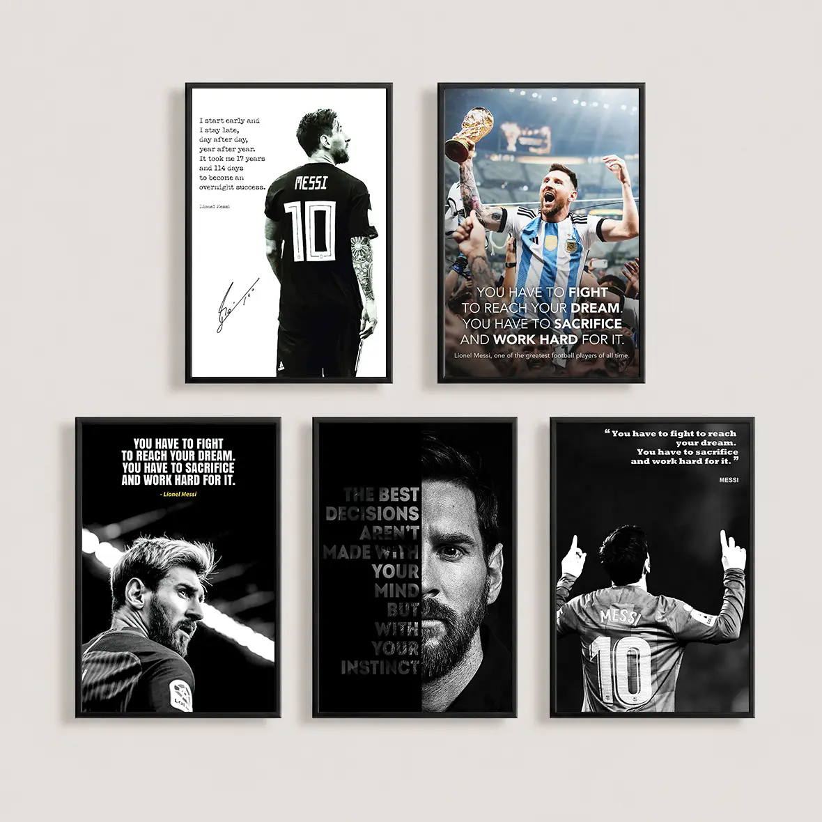 Lionel Messi Poster Decor, Messi 10 Canvas Wall Art, Football Star Art Decor, Perfect Quote Art for Football Enthusiasts, Wall Decor For Bedroom Boys Room Dorm Home