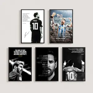 Lionel Messi Poster Decor, Messi 10 Canvas Wall Art, Football Star Art Decor, Perfect Quote Art for Football Enthusiasts, Wall Decor For Bedroom Boys Room Dorm Home