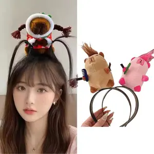 Cute Design Hair Hoop Cartoon Bear Hair Clasp Plush Doll Headband French Wide-brim Hairpin Headwear Creative Girl Gift Headband