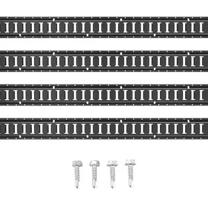 VEVOR E Track Tie Down Rail Kit,  5' Steel Rails, 4 Pack, Secure Cargo & Heavy Loads Up to 2000 lbs, Heavy Duty Etrack Rails with Screws for Garages, Vans, Trailers, Motorcycle Tie Downs, ATV Mountings