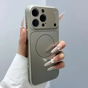 Frosted Camera Lens Protection Magnetic MagSafe Case For iPhone 17 17Pro Max 16 Pro 15 14 Matte Wireless Charging Armor Cover Smartphone Cellphone