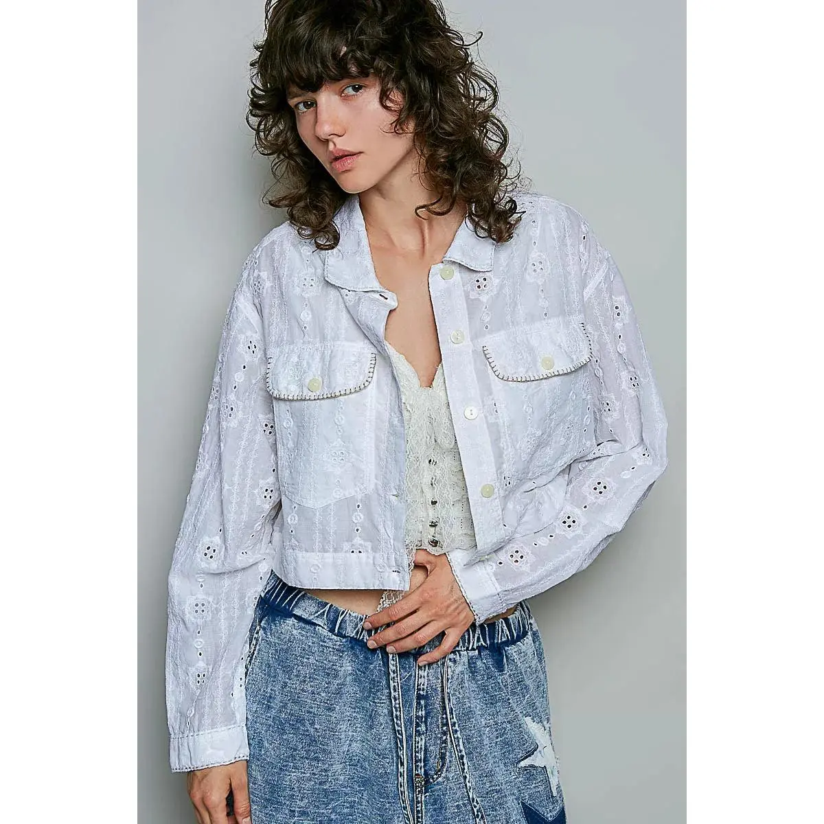 The Demi Structured Cotton Jacket Cropped Lightweight