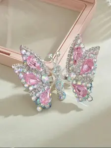 Handmade 3D Moving Butterfly Hair Clips, Gift Box Included, Perfect for Christmas Gifts & Spa Headbands, High-Quality Grips