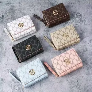 New Women's Wallet Short, European and American PU High end Zero Wallet Printed Multi card Slot Small Wallet WalletClipCard Clip
