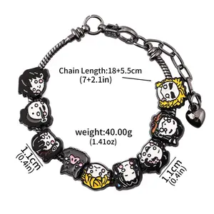 Anime   Bracelet Kamado Tanjiro Nezuko Agatsuma Zenitsu Element DIY Beaded Hand Accessories Women's Jewelry Gift