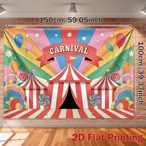 2D Flat Printing Party Banners JIT 1PC Carnival Tent Starry Scene Backdrop Banner HD Printing Backdrop Props Wall Perfect for Generically Themed Multipurpose Festive Decoration Garden, Courtyard & Parties, Home Decor Easy