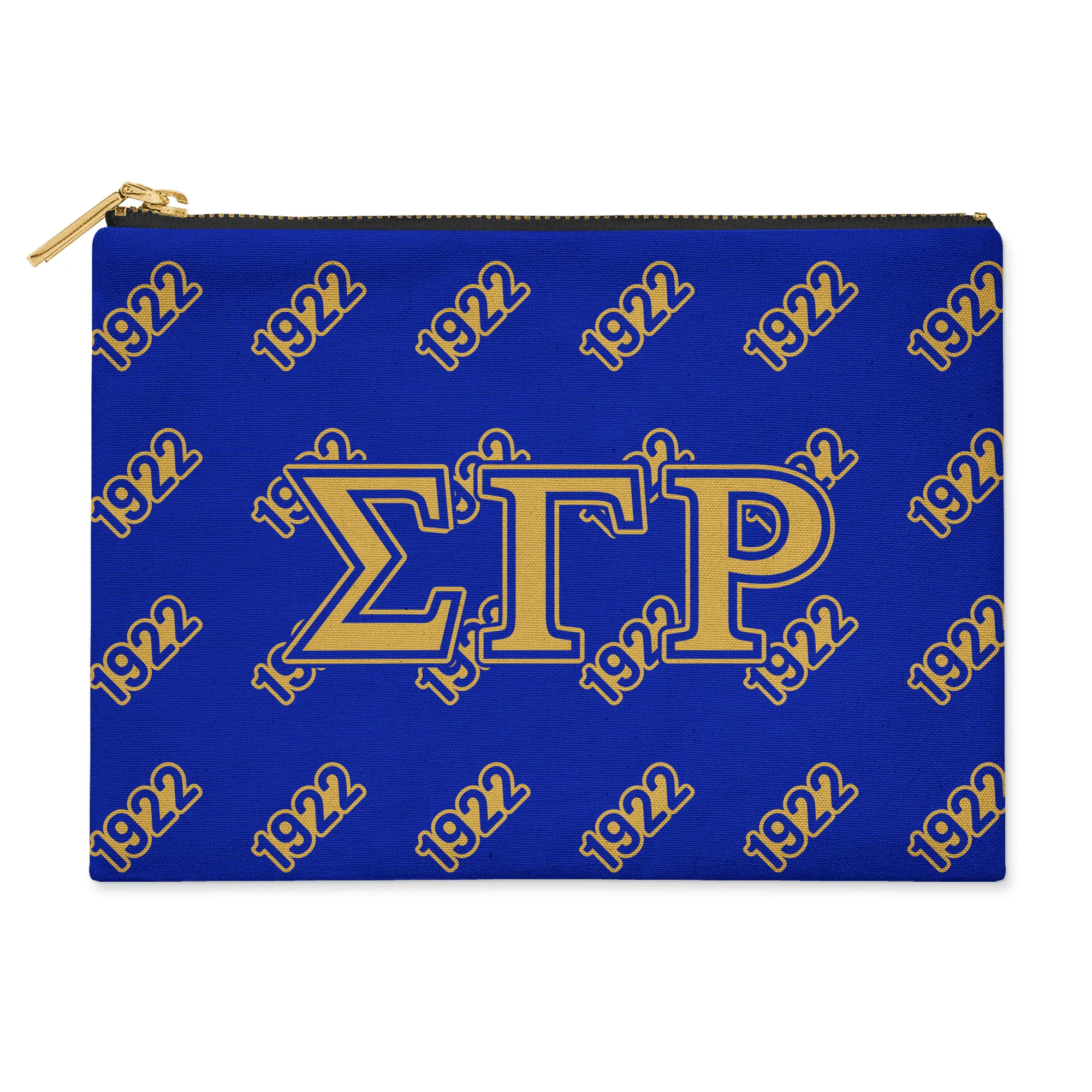 BBGreek - Sigma Gamma Rho - Flat Makeup Pouch -  Official Vendor - Greek Letters