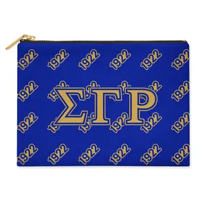 BBGreek - Sigma Gamma Rho - Flat Makeup Pouch -  Official Vendor - Greek Letters