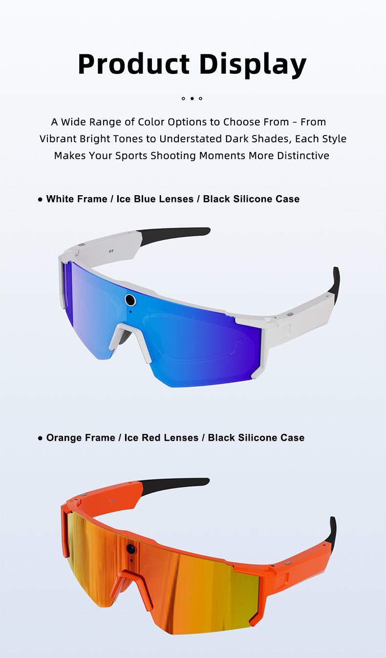Smart Sports Glasses with 8MP Camera, 2K Photo/1200P Video Recording Wearable Glasses, IP54 Waterproof Multifunctional Wireless Audio Bluetooth Glasses with Headphone, Outdoor Sports Polarized Sunglasses with AI Voice Assistant, UV Protection Eyeglass Smart Sports Glasses with 8MP Camera, 2K Photo/1200P Video Recording Wearable Glasses, IP54 Waterproof Multifunctional Wireless Audio Bluetooth Glasses with Headphone, Outdoor Sports Polarized Sunglasses with AI Voice Assistant, UV Protection Eyeglass