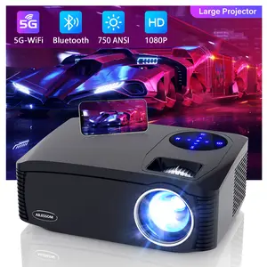 Native 1080P 5G WiFi Bluetooth Projector, AILESSOM 20000LM 450" Display Support 4K Movie Projector, High Brightness for Home Theater and Business, Compatible with iOS/Android/TV Stick/PS4/HDMI/USB/PPT