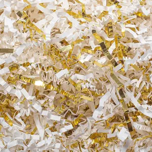2 LB Crinkle Cut Paper Shred Filler White &  Crinkle Shredded Paper for  Box -  Basket Bag Filler - Grass Cushion Stuffing for Christmas Holiday Packaging Wrapping