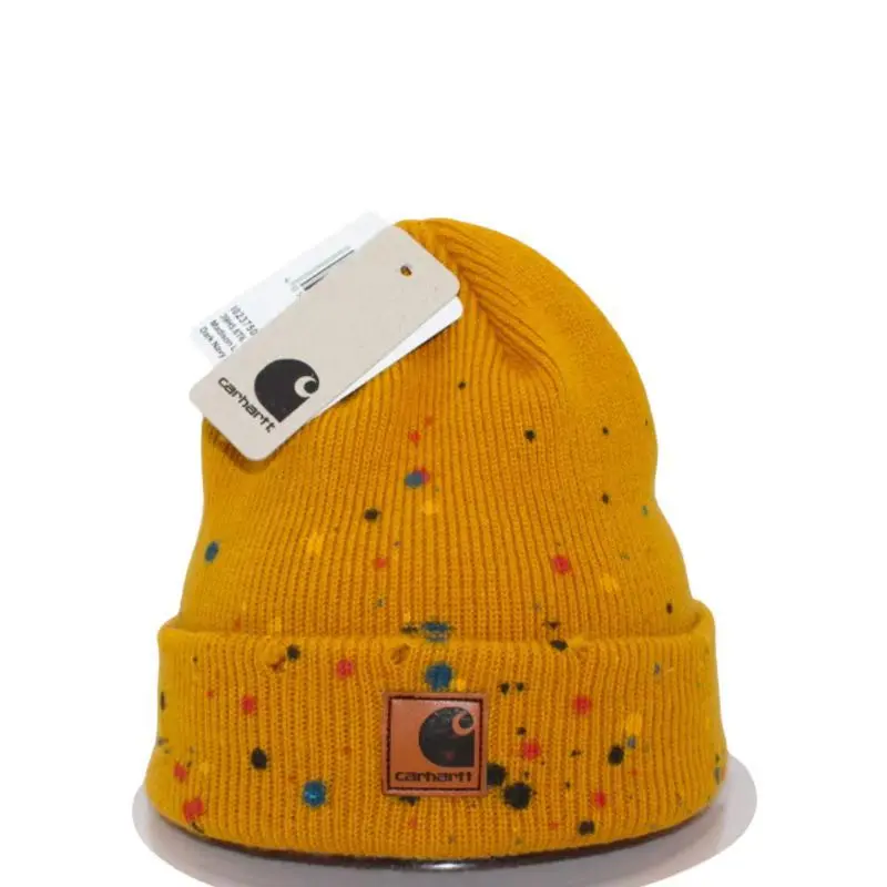 Colorful Splatter Dot Cuffed Knit Beanie, Warm Winter Skull Cap, Unisex Trendy Outdoor Casual Street Hat