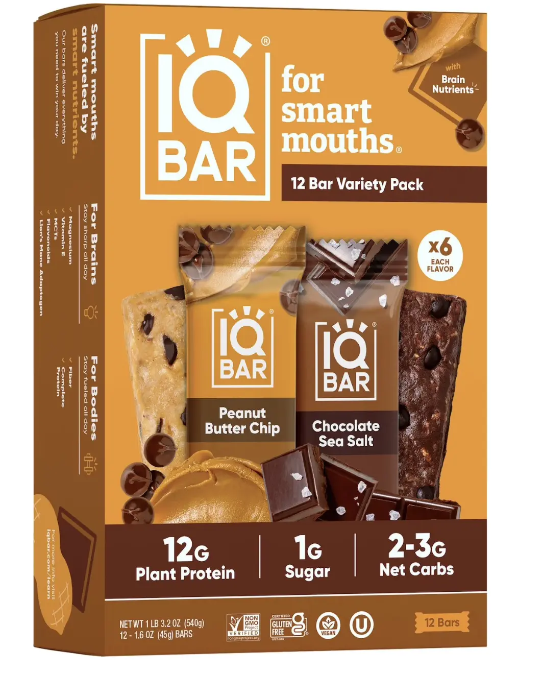 IQBAR Plant Protein Bar Variety Pack, 12 pk.