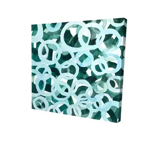 Begin Home Decor 2080-2424-AB46 24 x 24 in. Abstract Circles Turquoise Canvas - Bathroom Decor Wall Art