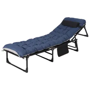 Folding Camping Cot for Adults with Removable Thick Mattress & Carry Bag – Double Layer Oxford Portable Sleeping Cot, 400LBS Load Capacity, Ideal for Travel Tent, Day Bed, Outdoor, Home, Guest Office Nap