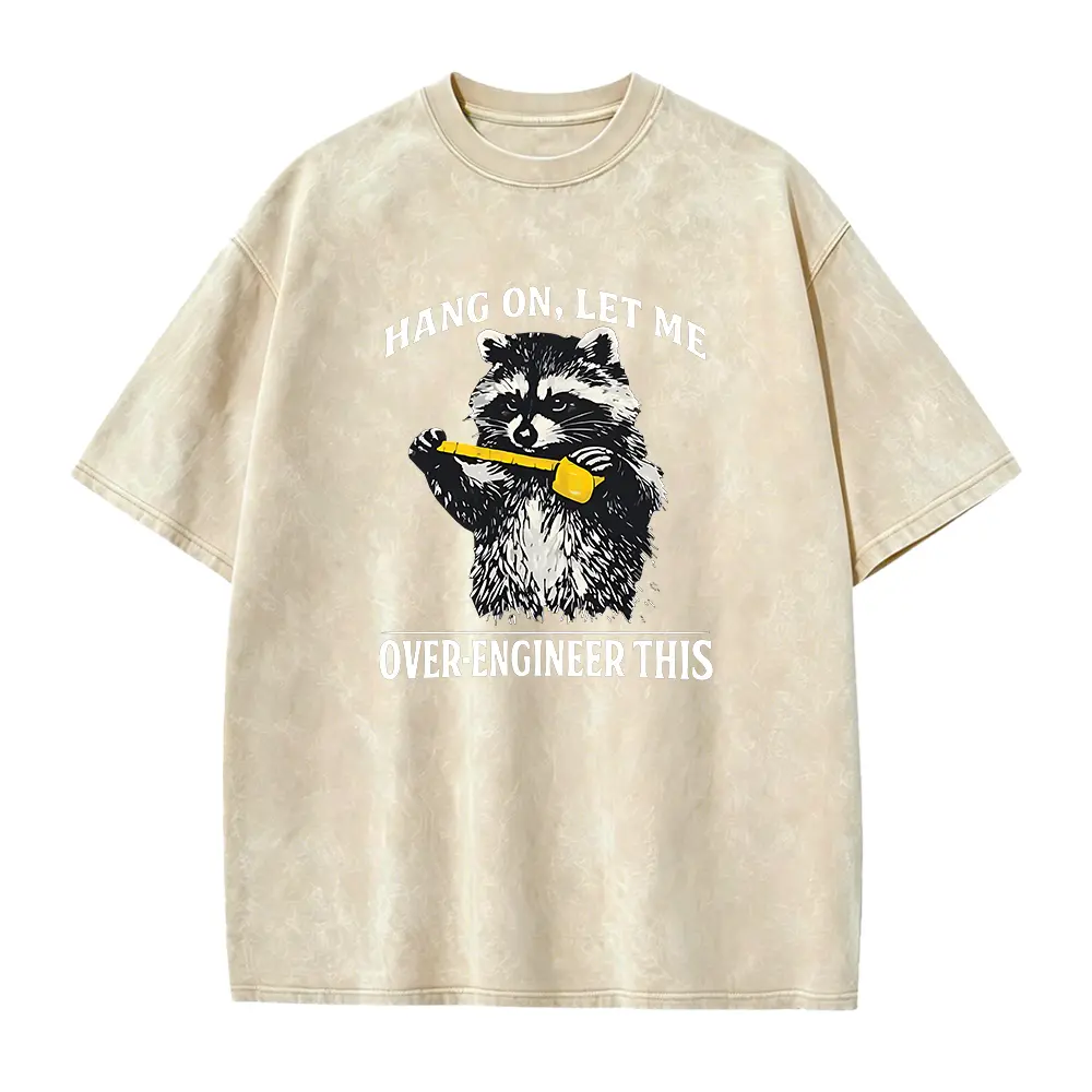 Hang On, Let Me Over-Engineer This T-Shirt, Funny Engineer Gift, Engineering Humor Graphic Tee, Raccoon Engineer Shirt