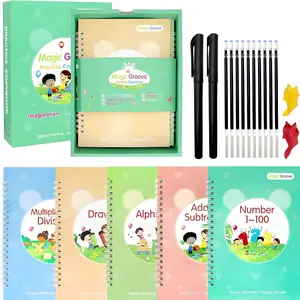 Reusable Handwriting Practice Copybook Set with5Handwriting Practice Books,2 Pen, 10 Pen Refills &2PenGrip, School & Educational Supplies,LearningHandwriting Practice Workbooks forKids,SuitableForBirthday,Preschool training tools