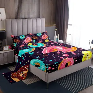 Feelyou Cherry Decorative Bedding Set - Elegant Design, Modern Microfiber Cloth, Cute Prints, Durable Pink Fruit Sheets, Deep-Pocket Fitted Sheet, Summer Bedroom Linens