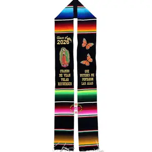 *2026* Alas - Wings Black Graduation stole Sarape Sash IN STOCK