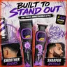 SUPRENT AcidStorm Pro Barber Clippers Set Pack - Fade Grooming Kit, 8500 RPM Motor, Blue MIM Sharp Titanium Blade, Cooling Function, Dual Head Charge, 0 Snagging, Acid Purple Graffiti, Magnetic Guards, PVD-Coated, All Hair Types Home Barber Equipment
