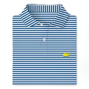 The Birdie Stripe Men's® Polo,  Cobalt Blue/White - Logo Embroidery, Size S-5XL