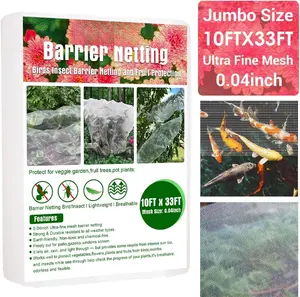 Garden Pest Barrier Netting, 10ftx33ft Ultra Fine Mesh Netting Bugs Out Net Covers Row Cover Protect   Against Cicada Birds Insect Strawberry Netting for Blueberry Bush Trees Raised Bed