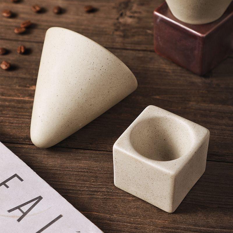 Vintage Afternoon Tea Stoneware Coffee Cup Funnel Cup INS Style Ceramic with Design Sense for Tea and Coffee Enthusiasts