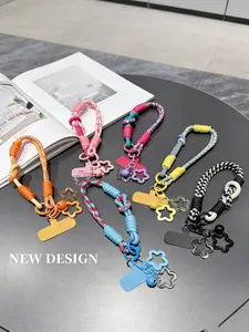 Colorful Woven Bag Charms Contrast Color Knot+Star Bell Multiple Colors Available Dopamine Vitality Style Trendy Personality Sweet And Cool Wear-Resistant Braided Rope Material For Bag Key Mobile Phone Rope Bag Pendants
