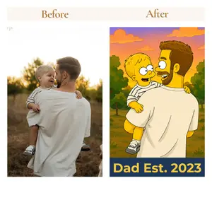 Custom Dad Portrait Poster — Cartoon Style