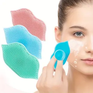 Exfoliating Lip Brushes with Sucking Cup Bendable Soft Lip Scrubbers Lip Cleaning Scrub Brush Tool