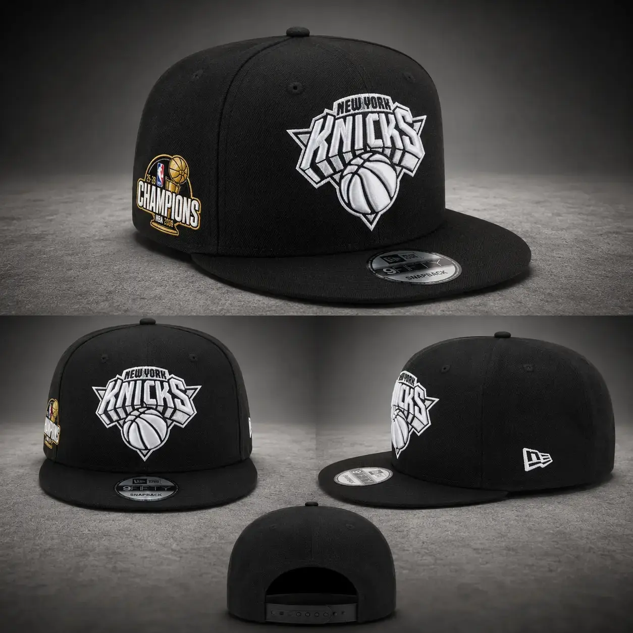 New York Knicks 2026 Champions Sidepatch Black & White 9FIFTY Snapback