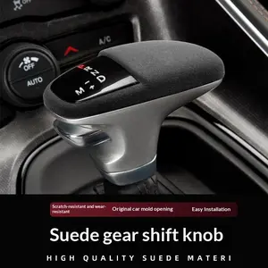 Suede Leather Shift Knob Cover Collar for Dodge Durango SRT Charger SRT and Challenger SRT 2016 2017 2018 2019 2021 2022 2023