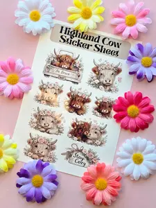Highland Cow Sticker Sheet