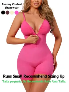 Women's Seamless Shapewear Bodysuit, Front Zipper One-Piece, Tummy Control Butt Lifting, All-Season Wear, Comfortable & Stylish，Women's Jumpsuits, Womenswear