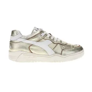 diadora Womens B.560 Metal Metallic Lace Up Sneakers Shoes Casual - Gold, White