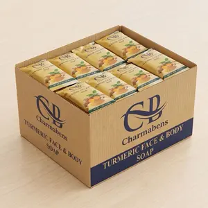 Charmabens Turmeric Face & Body Soap – Gentle Cleansing Bar with Turmeric Extract | Smooth & Fresh Skin 48oz