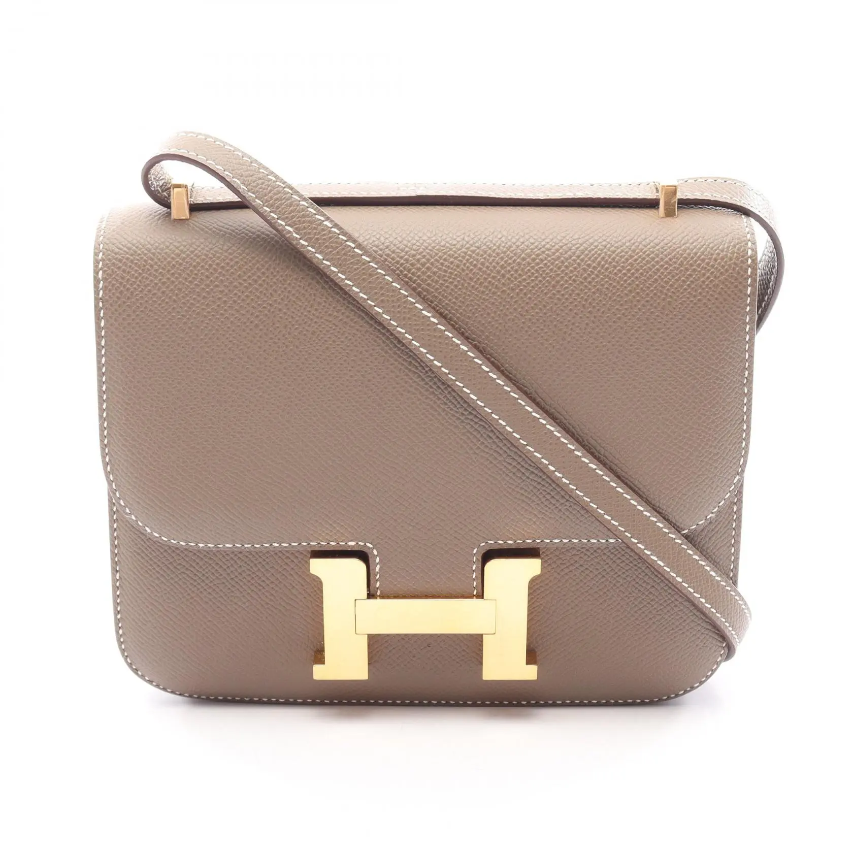 Pre-owned HERMÈS Calfskin Shoulder Bags Hermes Constance3 Mini Veau Epsom Shoulder Bag