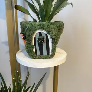 15. Handcrafted 4in Terracotta Pot. A fairy house for home garden. „Fairy’s Hood”