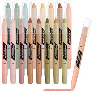 Bible Highlighters and Pens No Bleed Through, 16 Pack Assorted Colors Pastel&Earthy Gel Highlighters, Bible Markers Study Kit Journaling School Supplies with Wax texture(Soft Colors)