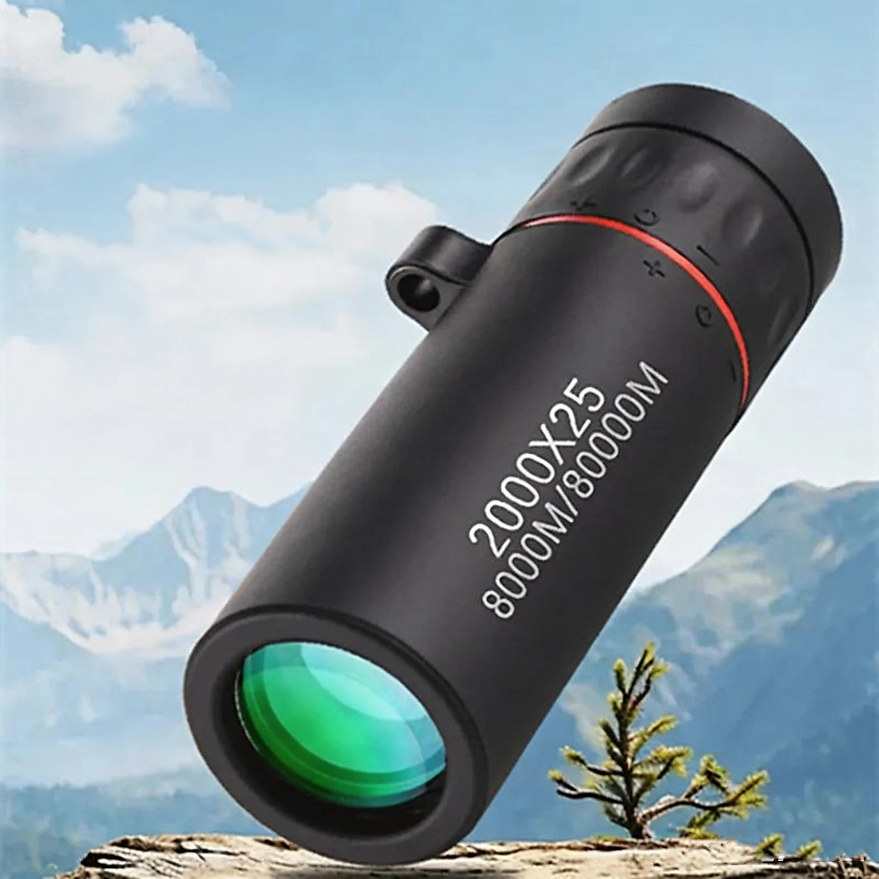 Pocket Size High Power Monocular Telescope (2000×24), 8000M Viewing Range Lightweight Compact Optics for Adults, Outdoor Sports Portable Binoculars & Telescopes for Hiking