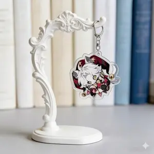 Weirdcore Circus Acrylic Keychain, Jester Clown Dark Carnival Oddcore Art Bag Accessory Gothic Jester Gift Y/N Mask Reader