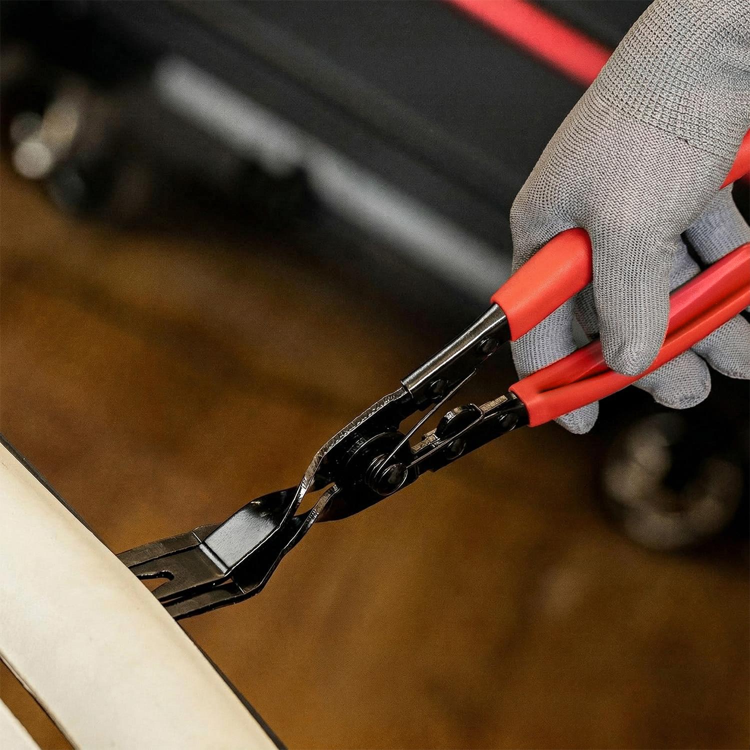 Panel Clip Removal Plier, Automotive Door Panel Upholstery Trim Clip Removal Tool Plier, Remove Push Pin and Press in Trim Fasteners Lift Action