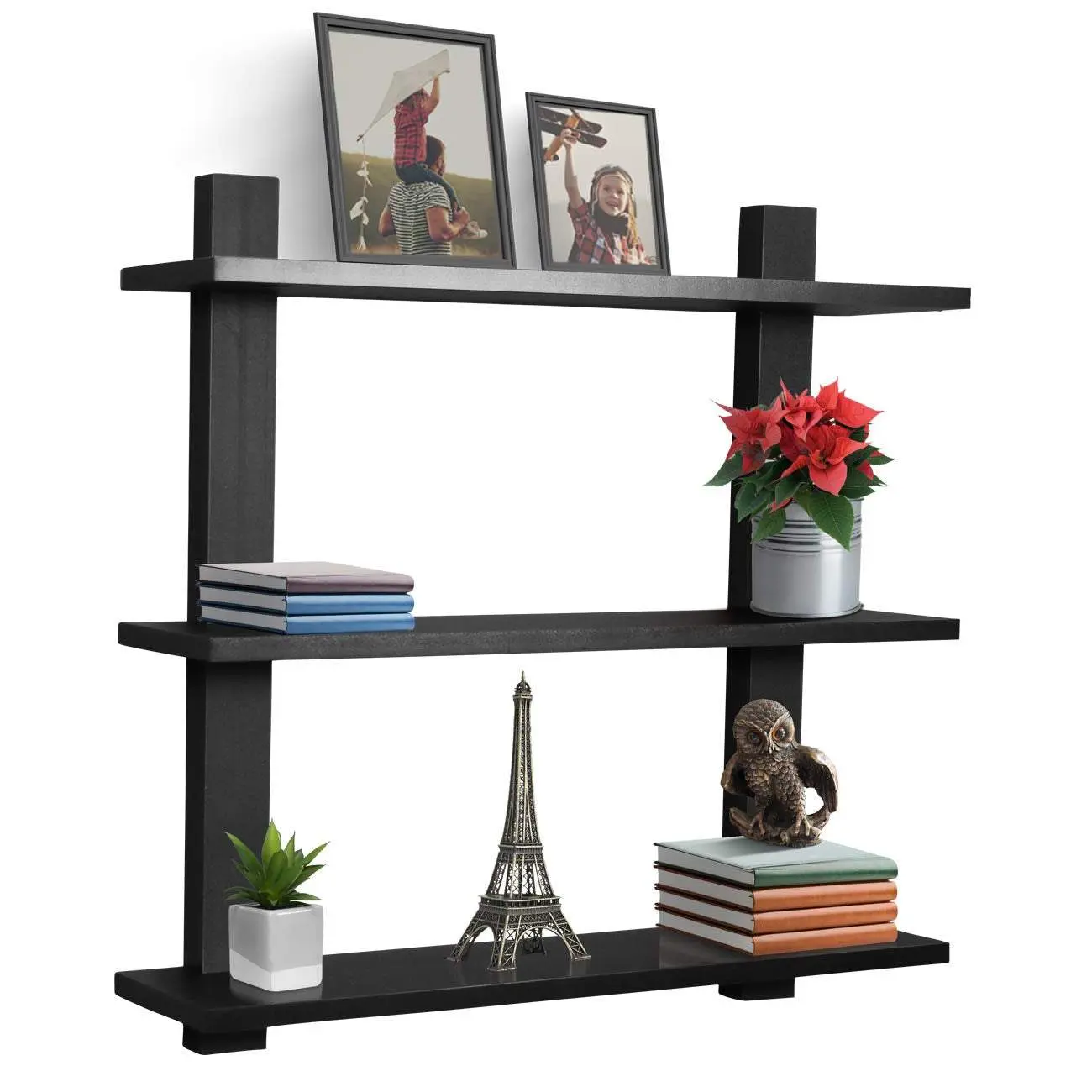 Asymmetric Floating Shelf (3-Tier) Decor Mount Platform Mdf
