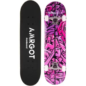 Skateboards for Beginners,31 * 8 inches Complete Skateboards for Kids,Boys,Girls and Adults,7 Layer Maple Wood,Double Kick Deck Concave Standard and Tricks Skateboard