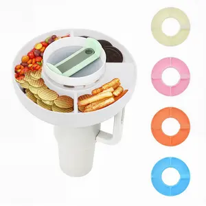 4 Pack Universal Snack Bowl Sets For 40 Oz Tumbler With Handle&straw, Compatible With Mug 40 Oz Snack Bowl With Handle, Reusable Snack Bowl, Accessories For Tumbler, Silicone, Birthday Gifte For 2025