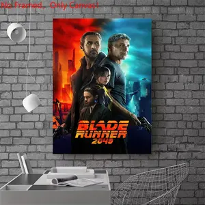 1 piece/set frameless canvas painting print poster, Classic Movie scenes Poster art，Blade Runner 2049 Movie Poster， a perfect gift for Movie loves, ideal gift for bedroom, living room, dorm hallway, kitchen, mural, wall decoration, room decor