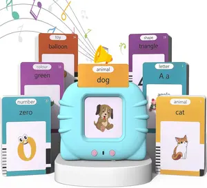 KIDGENIUS Bilingual Spanish-English Talking Flash Cards | 224 Common Words, Montessori Learning Toy, Boost Kids Language & Speaking Skill, Safe Interactive Vocabulary Trainer, Ideal Daily Education & Holiday Gift for 2-8 Years Old Children