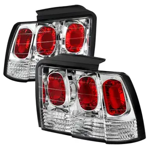 1999-2004 Ford Mustang Tail Lights (Chrome Housing/Clear Lens)